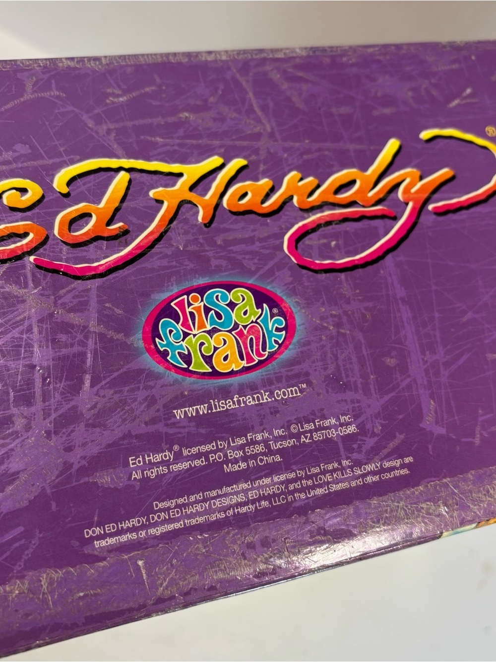 Ed Hardy x Lisa Frank Hanging File Box Tropical Tattoo Koi Dragon Rainbow Y2K - Picture 8 of 9